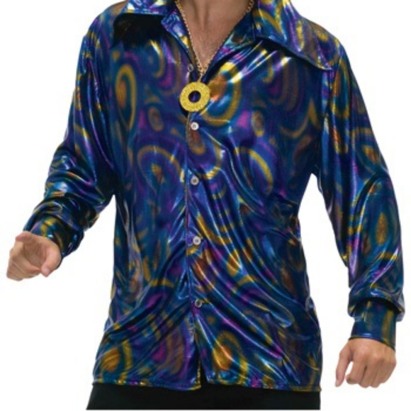MENS the look of disco shirt in haze/silver new - Picture 2 of 5